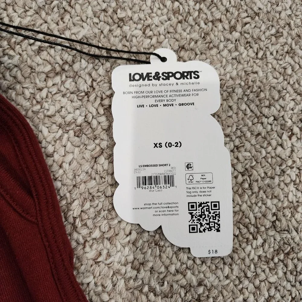 NWT Love & Sports Women's Embossed Logo Lounge Shorts